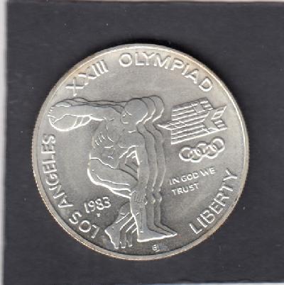 Beschrijving: 1 Dollar S-OLYMPIC 84 DISCUS 